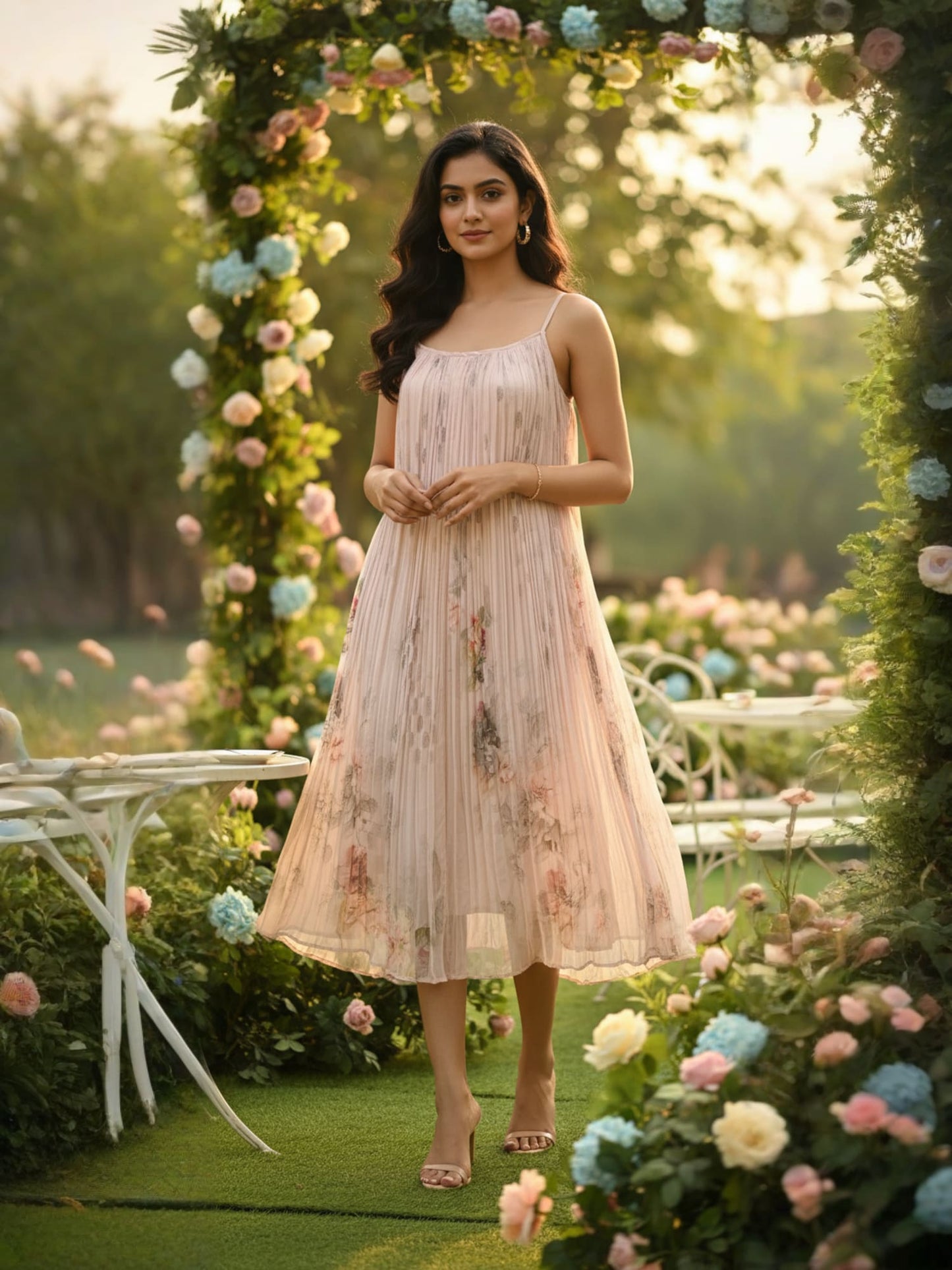 Blush Pink Flowy Maxi Dress