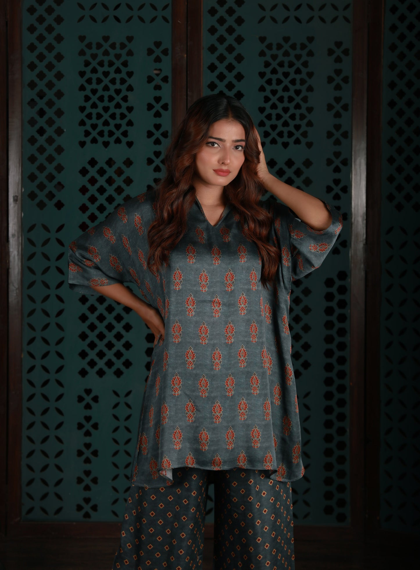 Muted Grey Printed Co-Ord Set