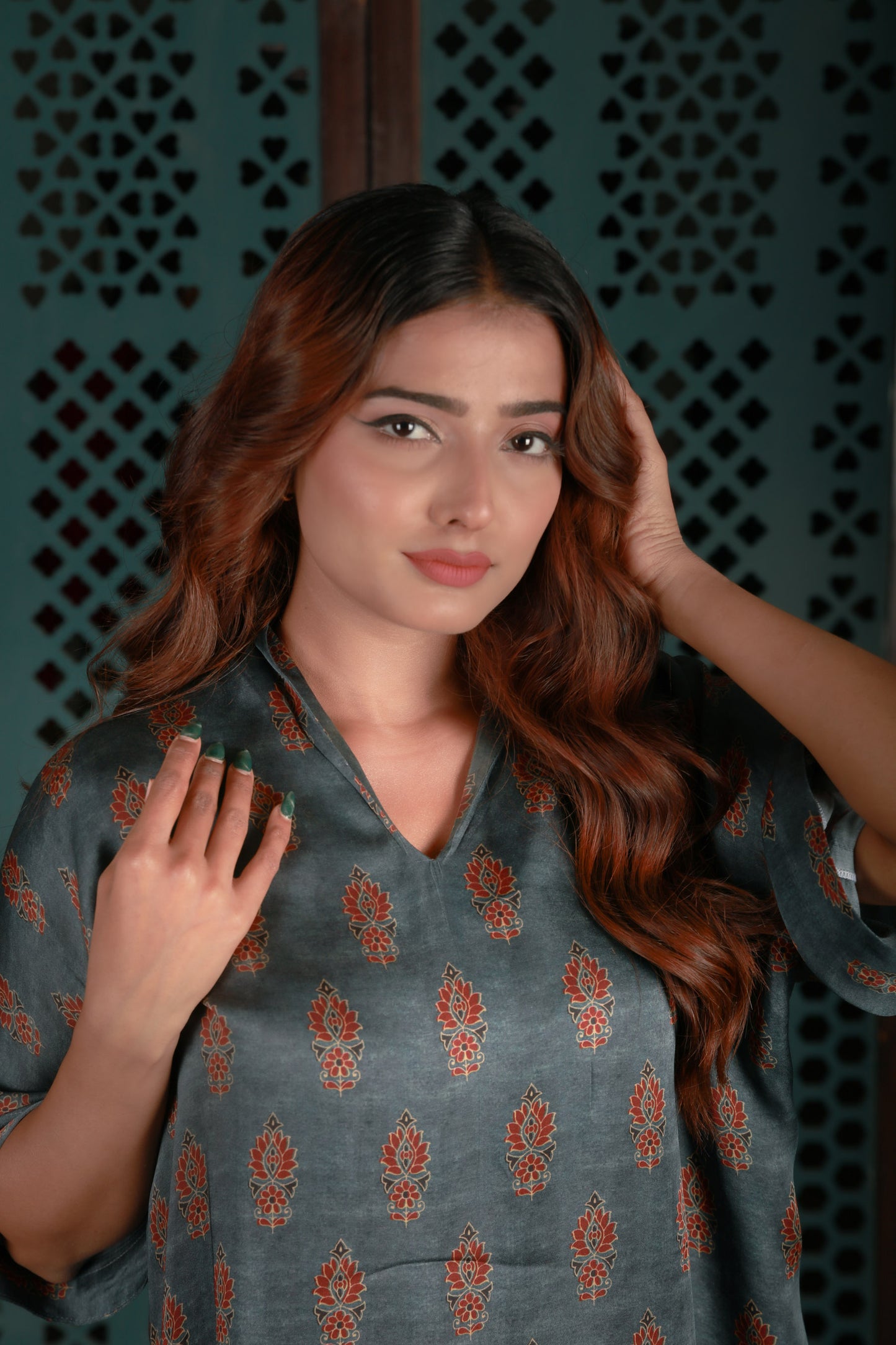 Muted Grey Printed Co-Ord Set