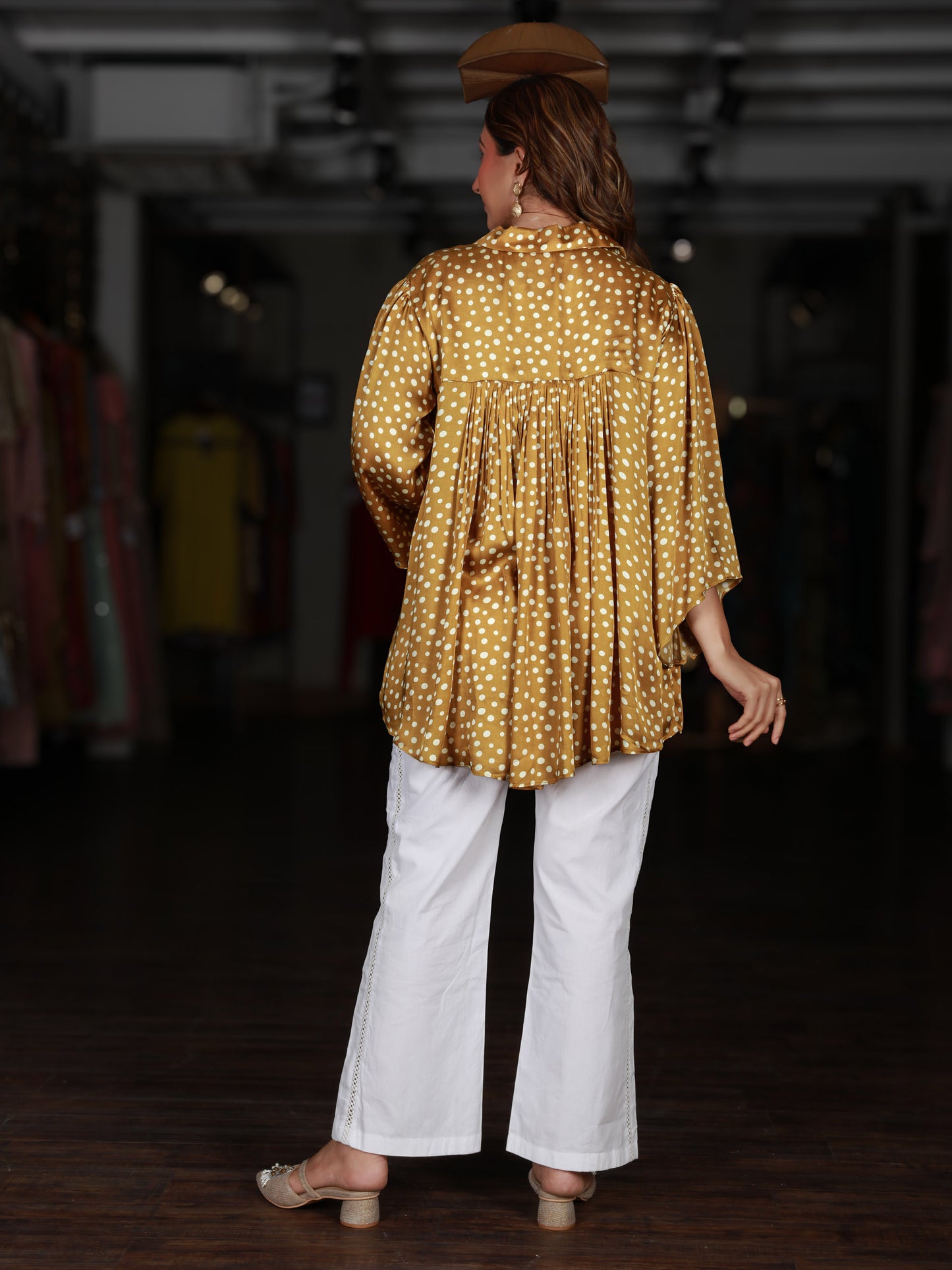 Plited Polka Dot Shirt