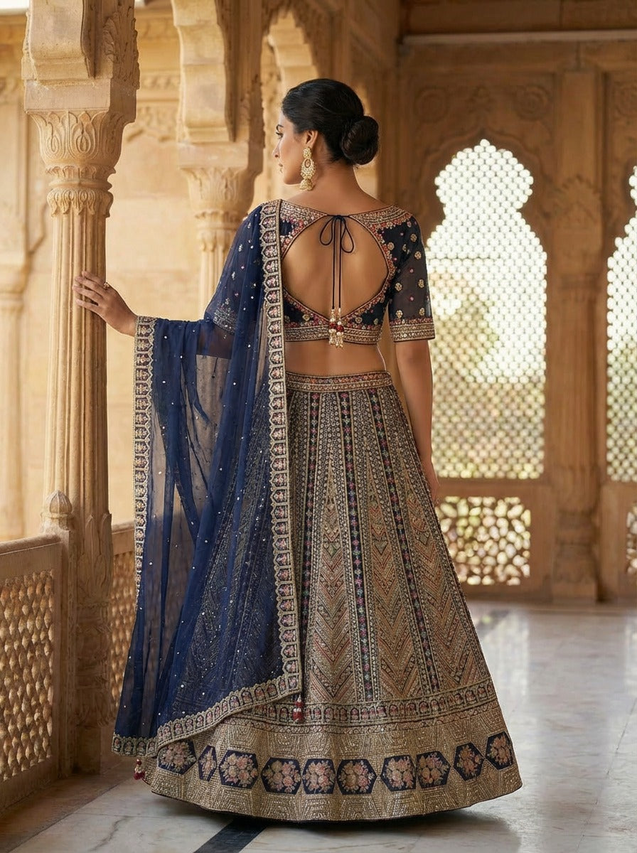 Classic Silk Lehenga Choli with Organza Dupatta
