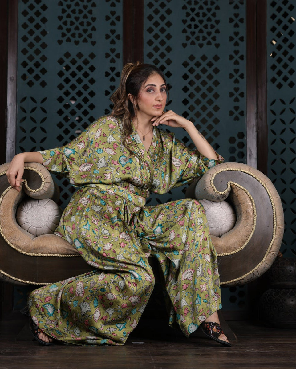 Olive Floral Co-ord Set