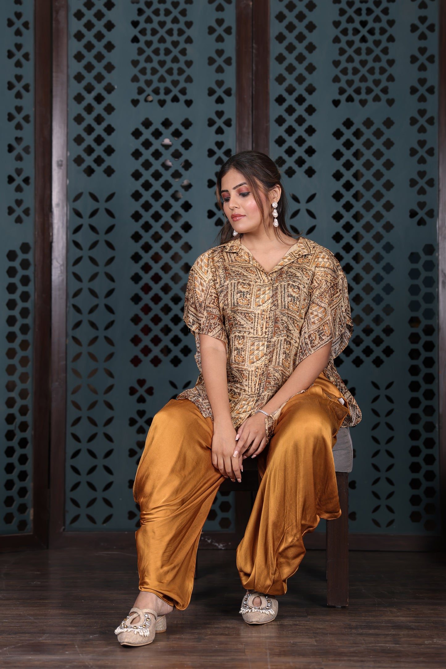 Yellow Draped Dhoti