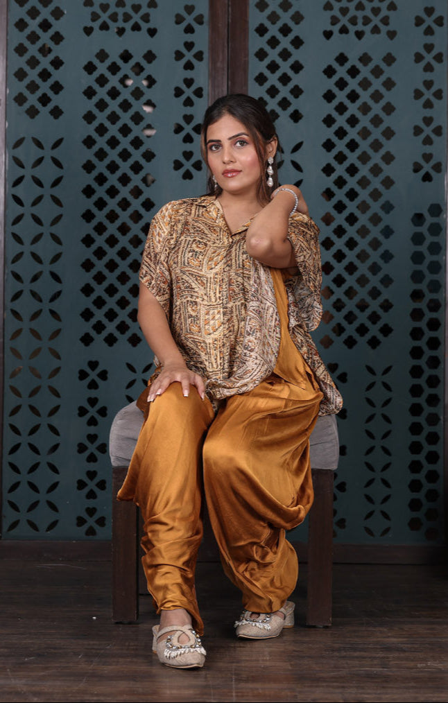 Yellow Draped Dhoti