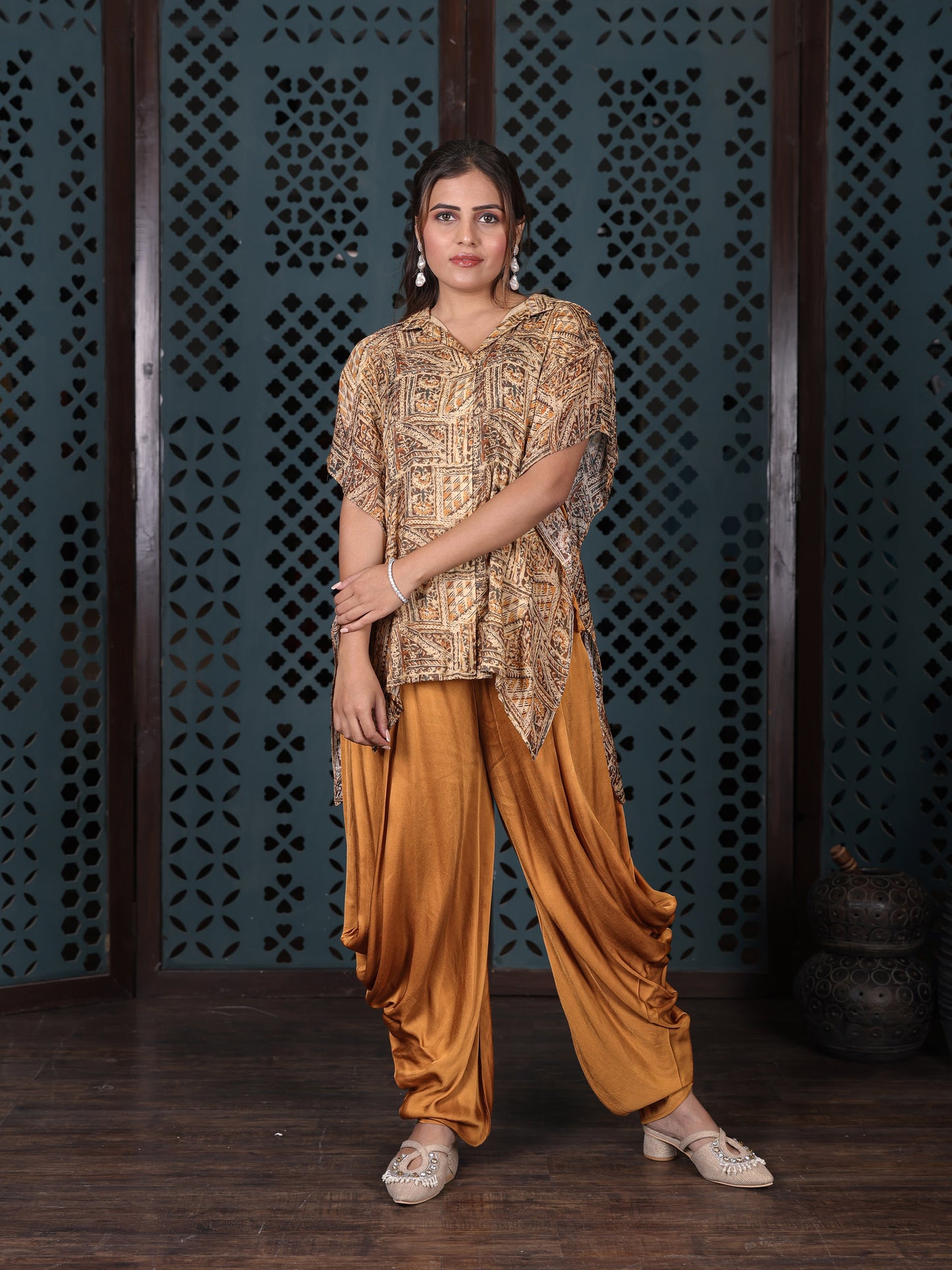 Yellow Draped Dhoti