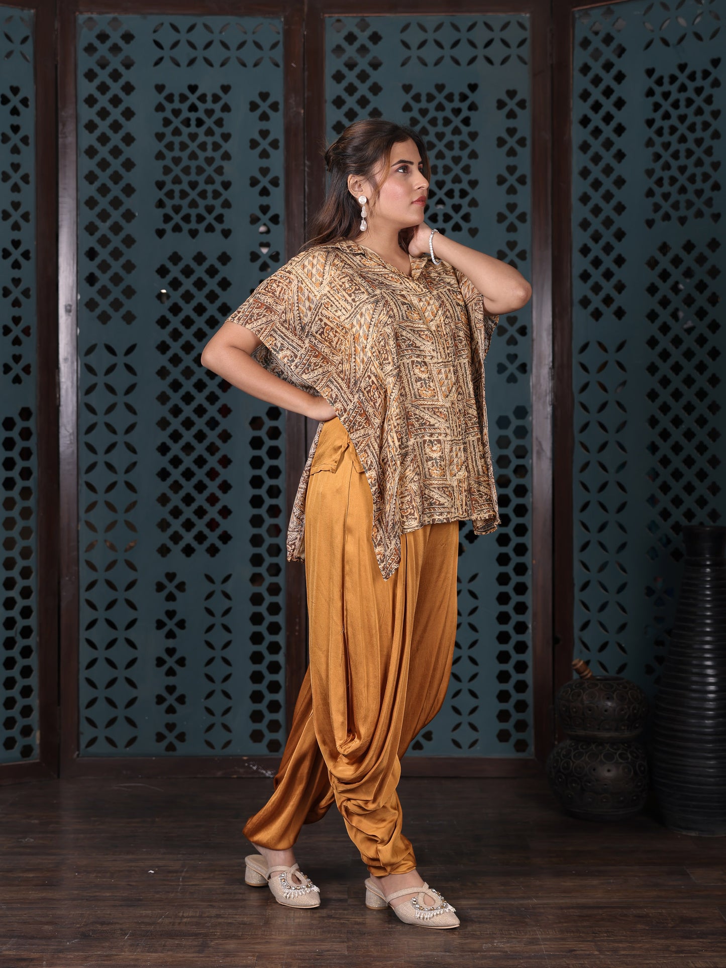 Yellow Draped Dhoti