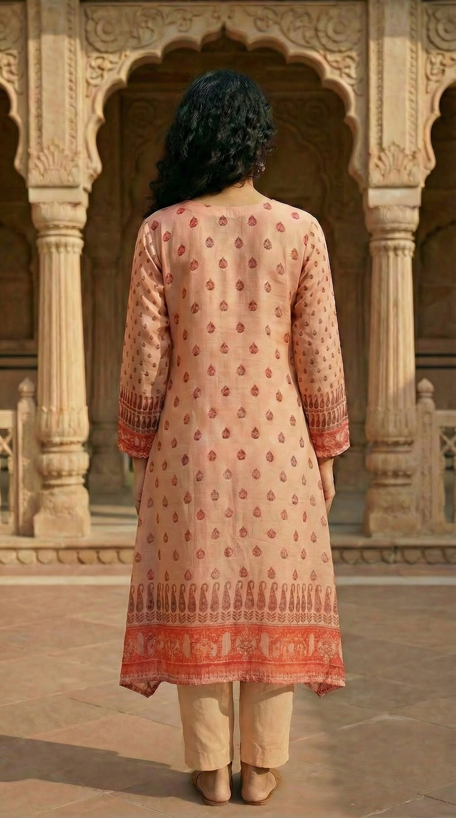 Dusty Rose Contemporary Ethnic Kurta Set