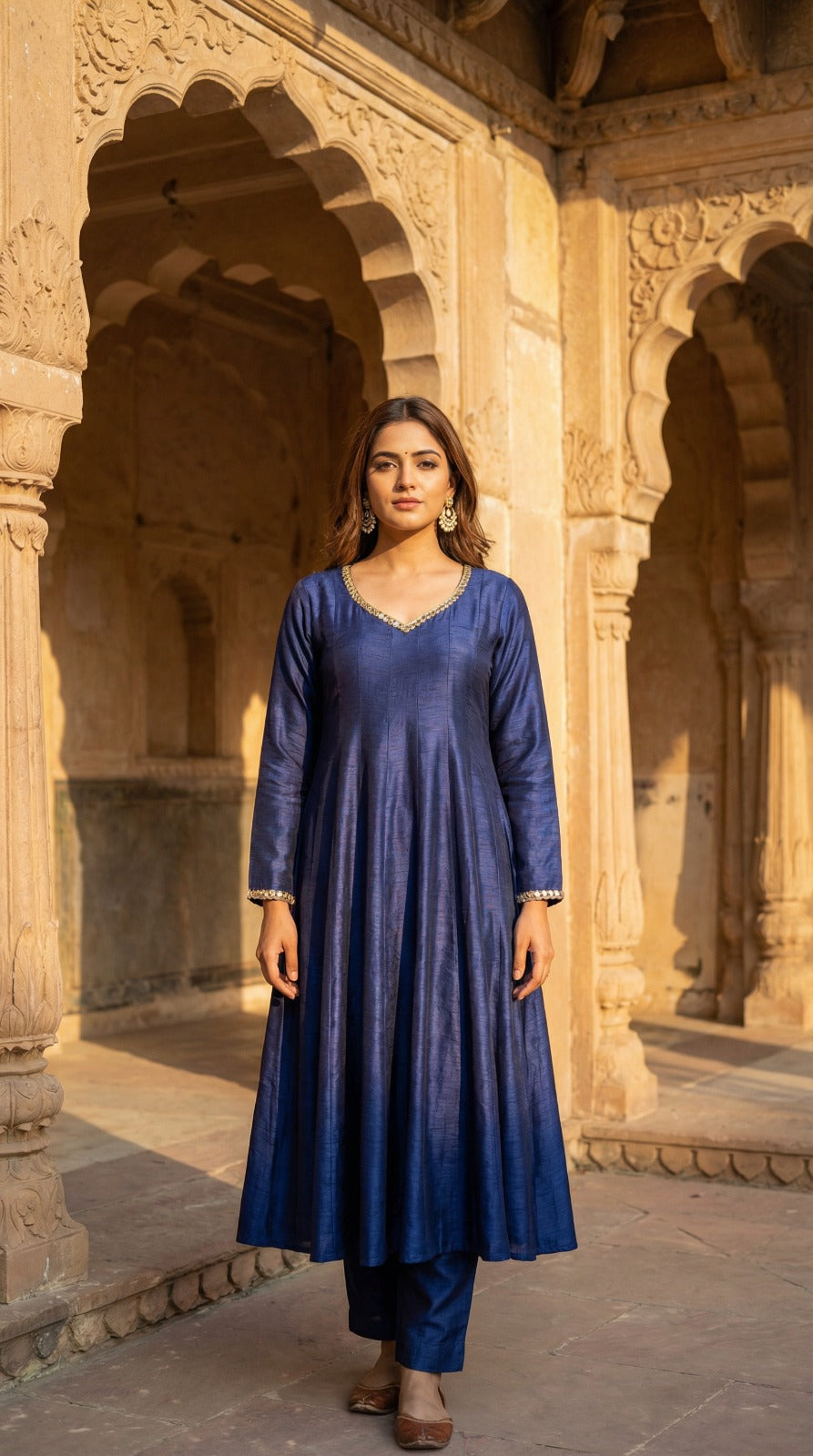 Crafted From Dolla Silk Anarkali Kurta Set