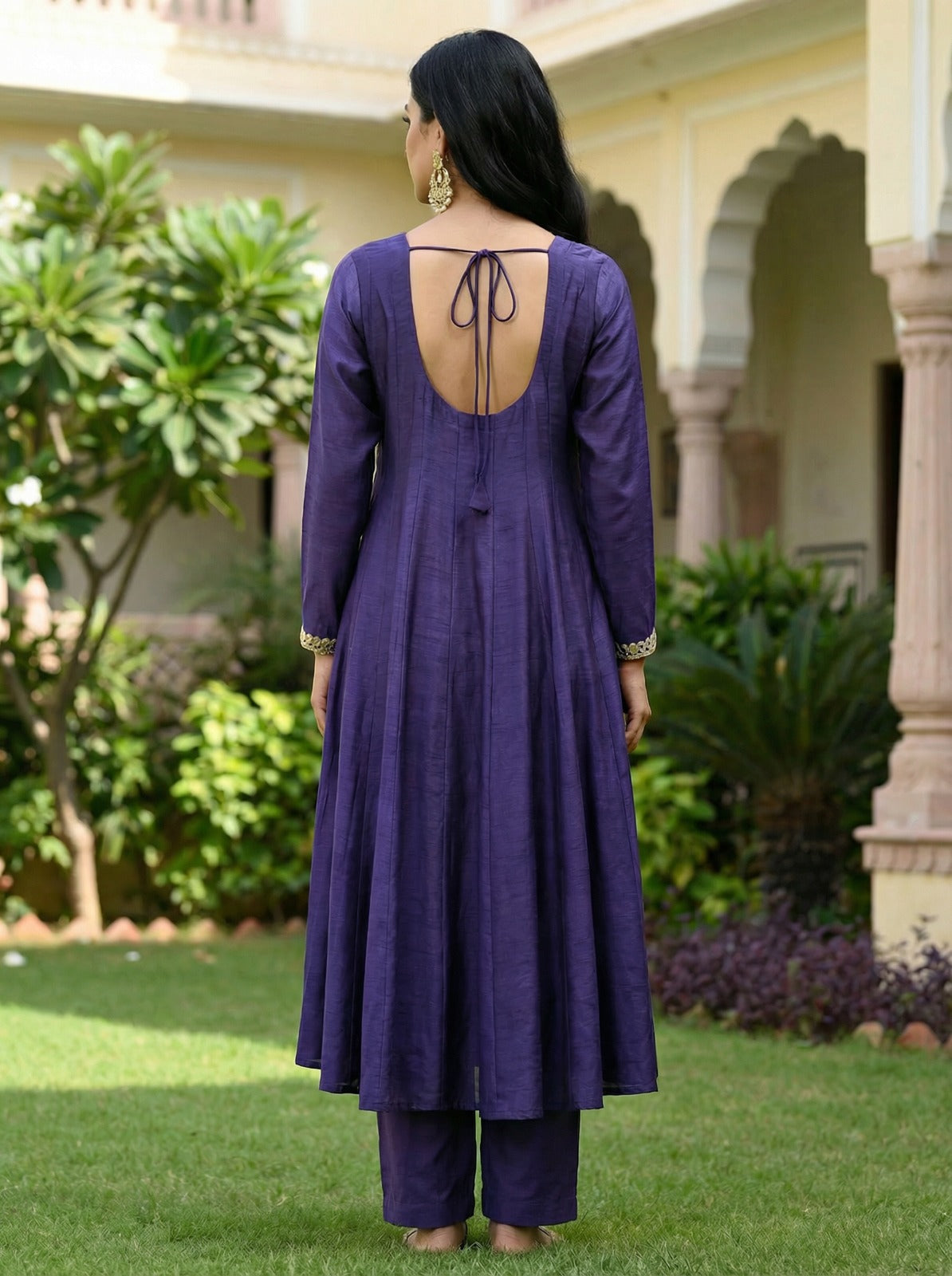 Crafted From Dolla Silk Anarkali Kurta Set Purple