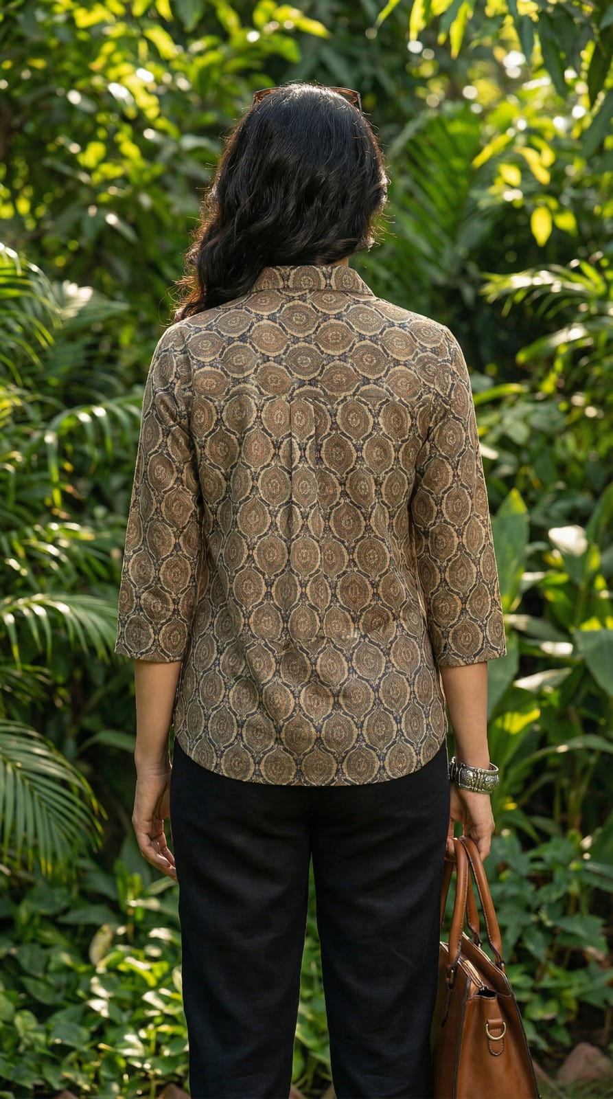 Pure Linen Collar Shirt - 3/4th Sleeves