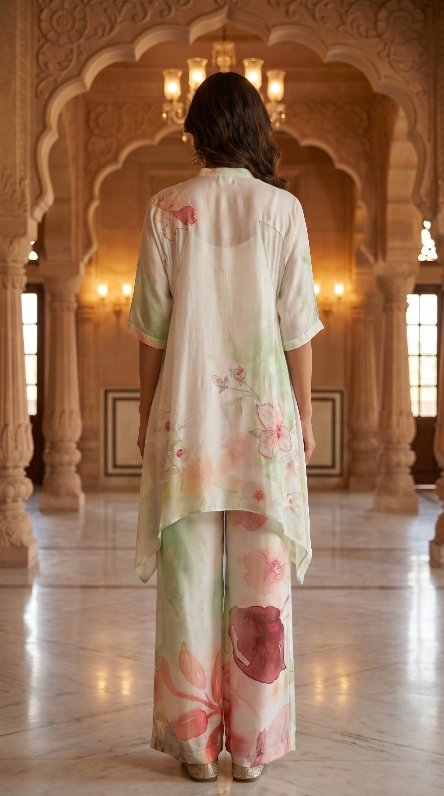 Blush Meadow Premium Crepe Silk Co-ord Set