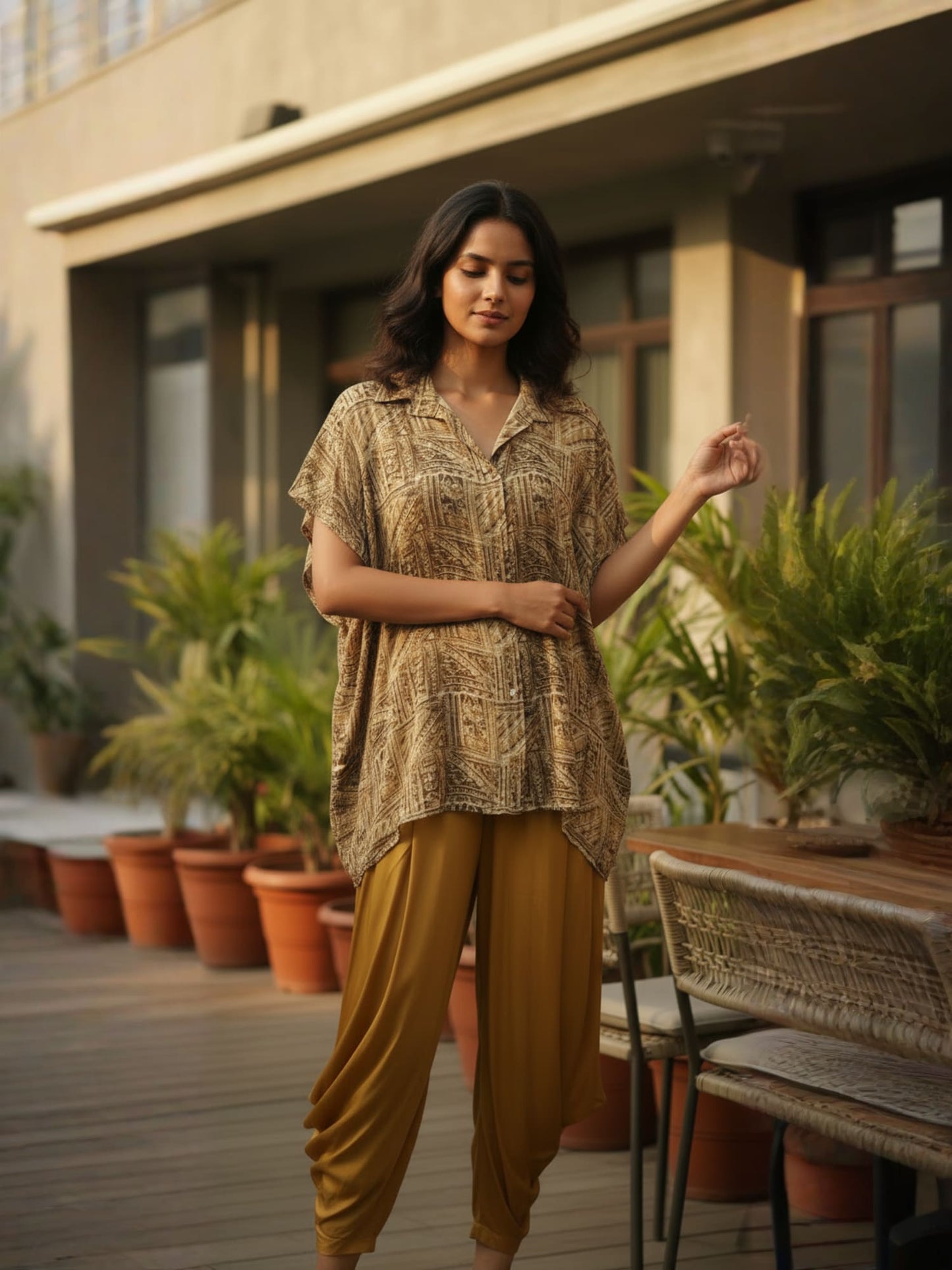 Yellow Draped Dhoti