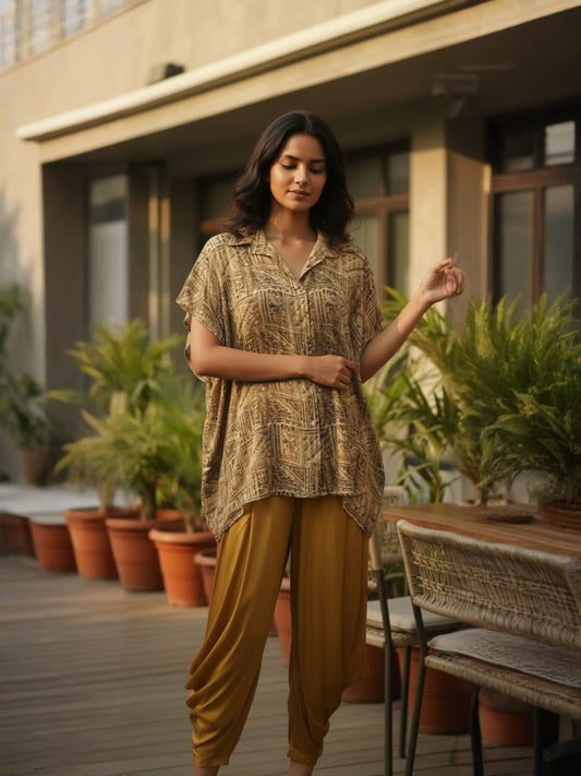Yellow Draped Dhoti