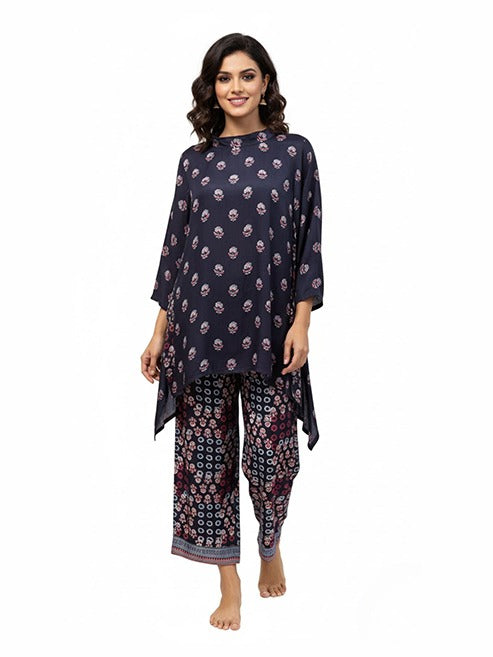 Midnight Floral Pure Bemberg Modal Kurta Set