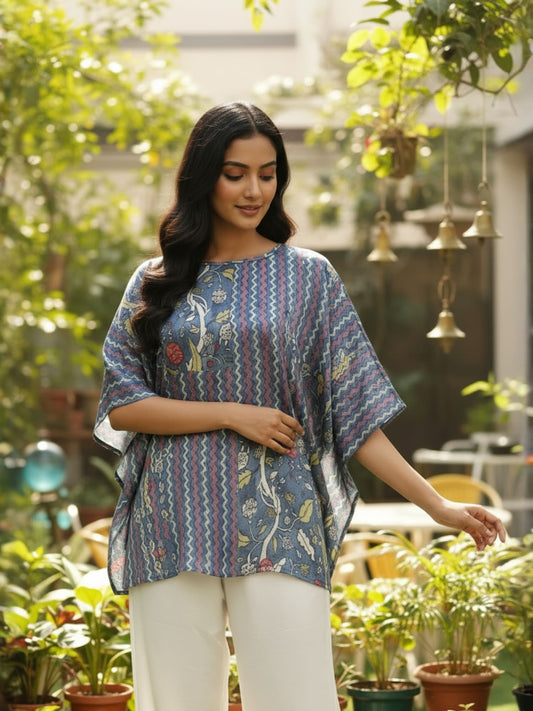 Multi-print Kaftan-style Top