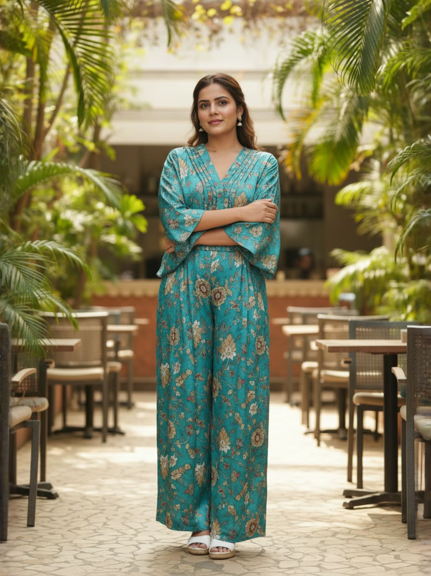 Turquoise Floral Co-ord Set