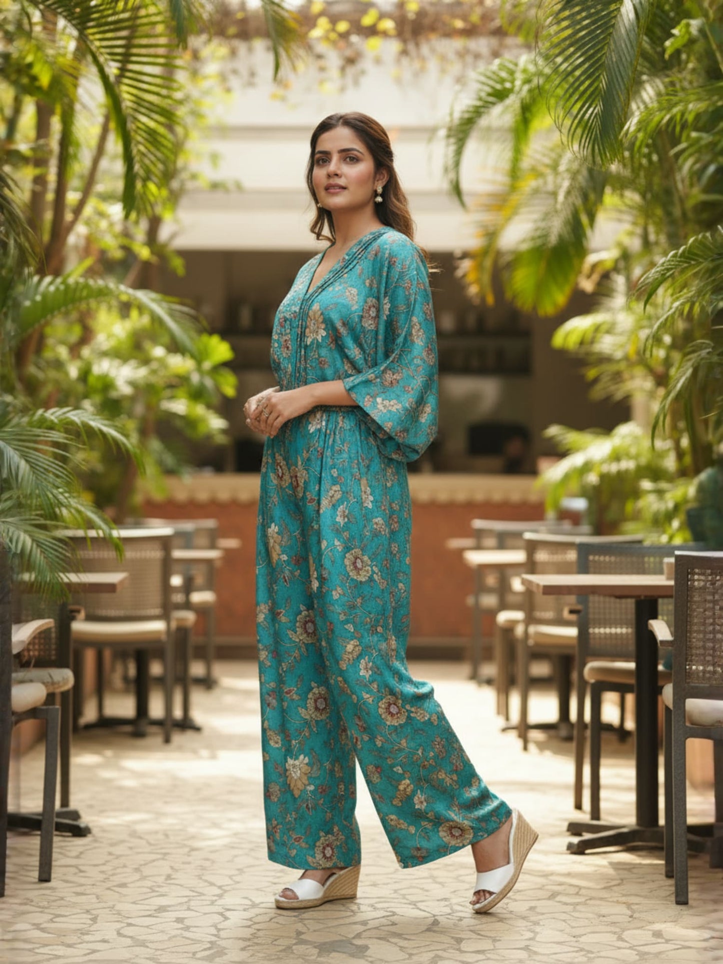 Turquoise Floral Co-ord Set