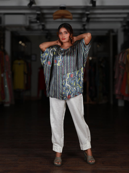 Multi-print Kaftan-style Top