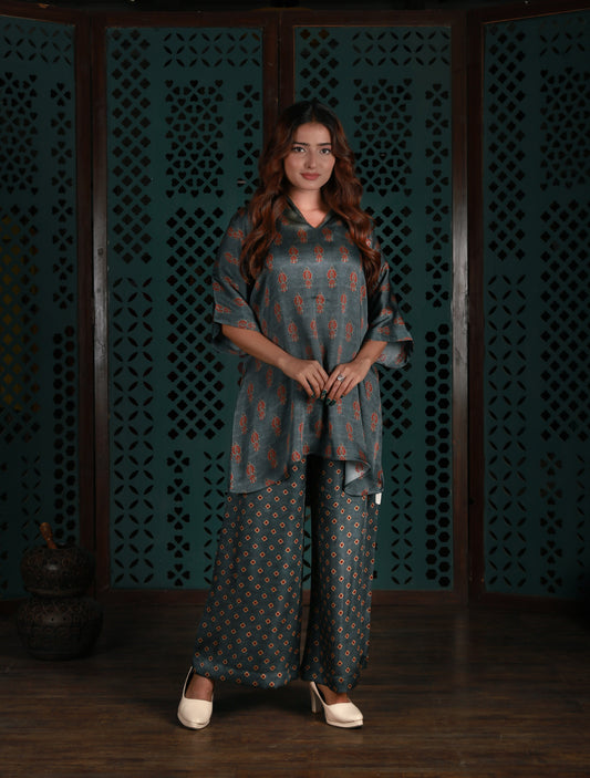 Muted Grey Printed Co-Ord Set