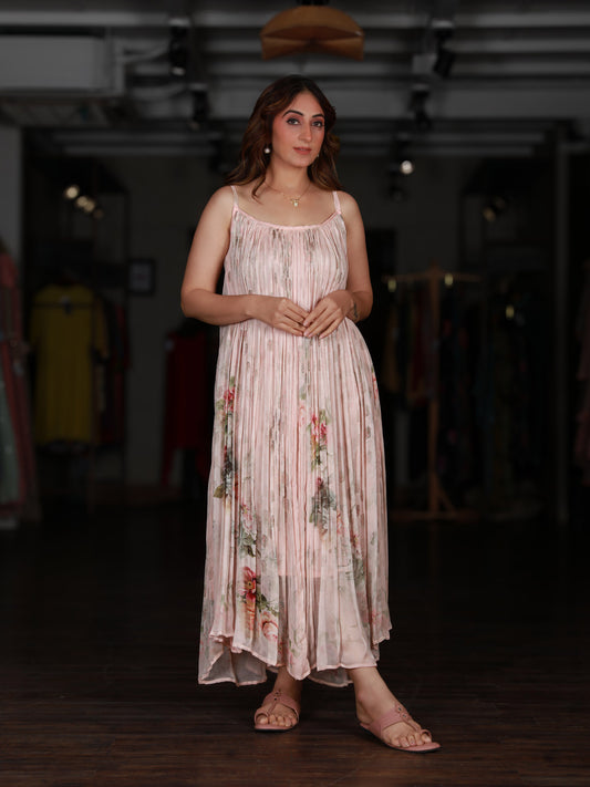 Blush Pink Flowy Maxi Dress
