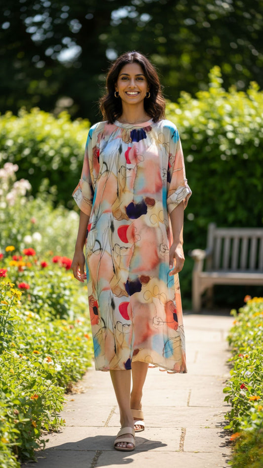 Abstract Art Modal Digital Print Dress