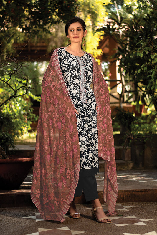 Premium Muslin Floral Hand Embroidered Kurta Set