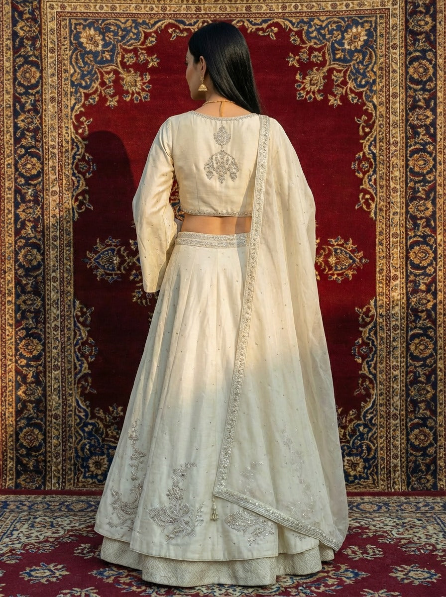 Embellished Bell Sleeve Lehenga Choli Set