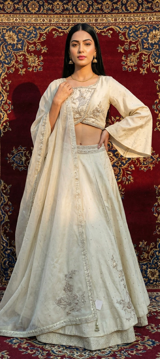 Embellished Bell Sleeve Lehenga Choli Set
