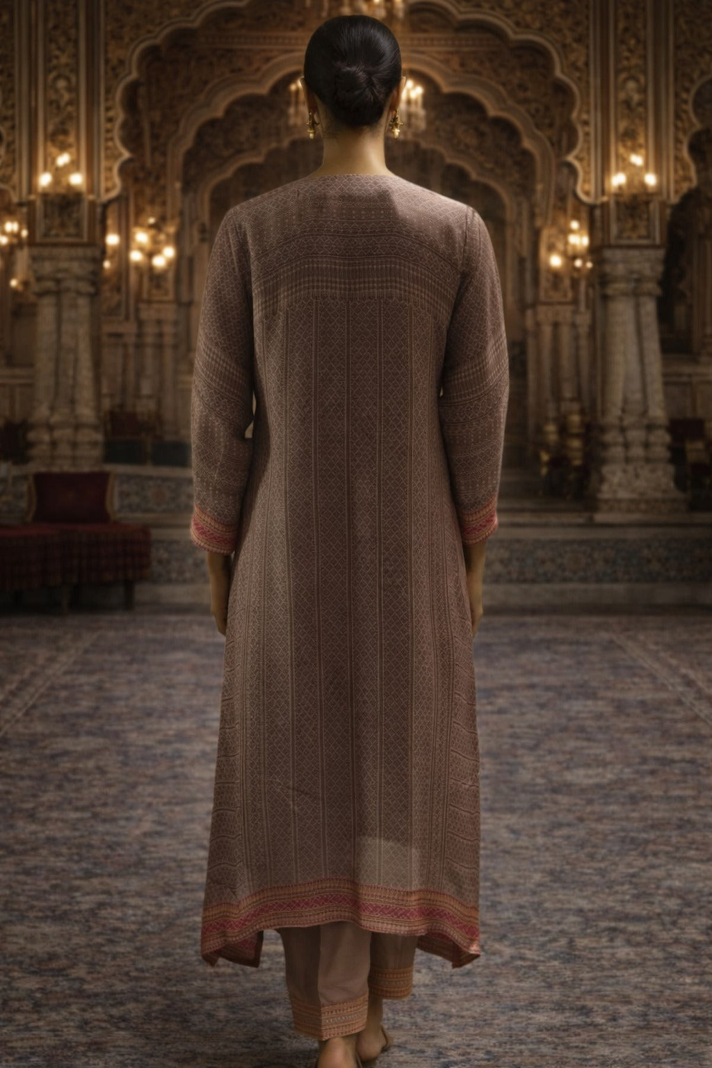 Sophisticated Block-Print Floral Kurta Set