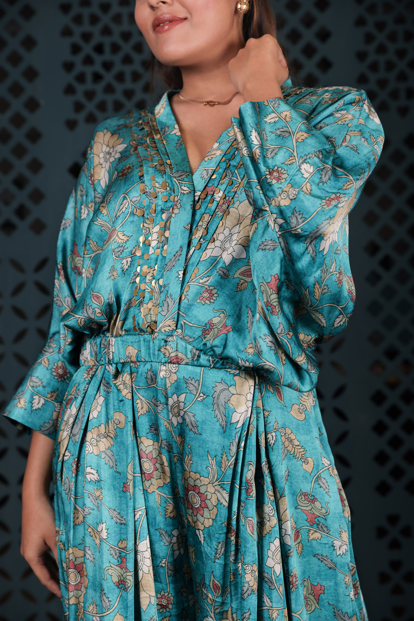 Turquoise Floral Co-ord Set