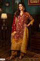 Red Heavy Organza Kalamkari Paisley Print Suit Set with Mustard Gold Banarasi Dupatta - 3 Piece