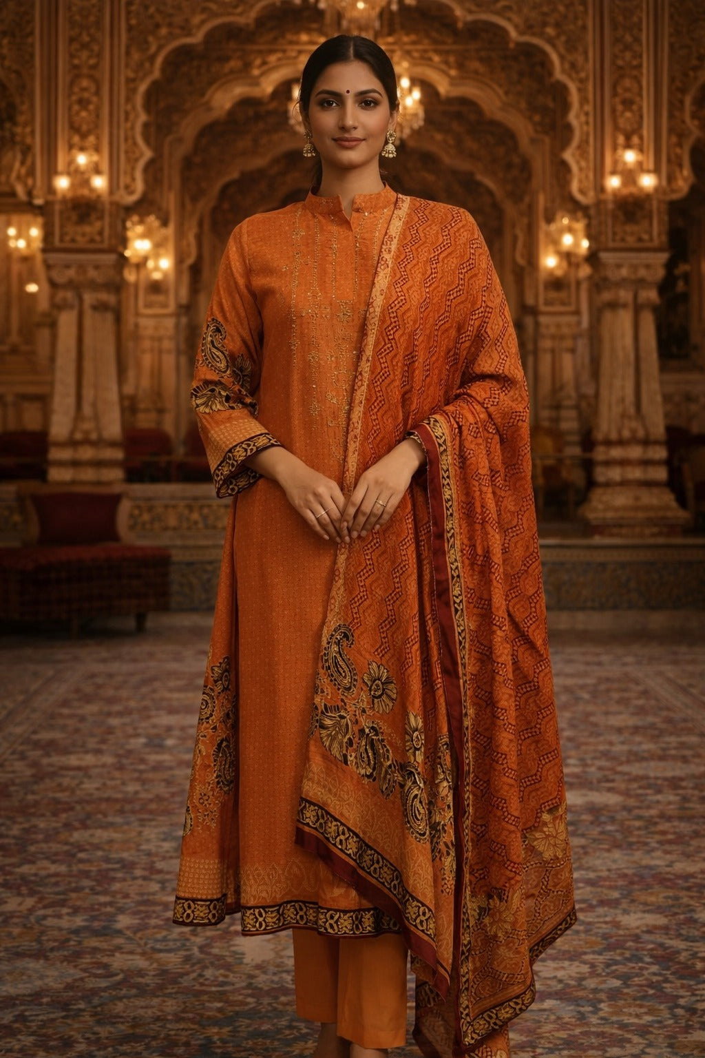 Regal Earth-Tone Festive Kurta Set