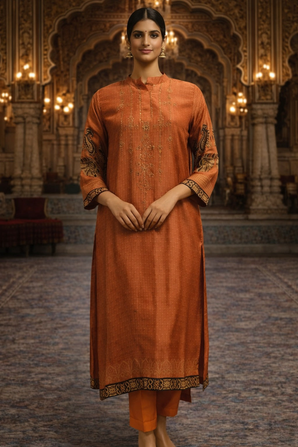 Regal Earth-Tone Festive Kurta Set