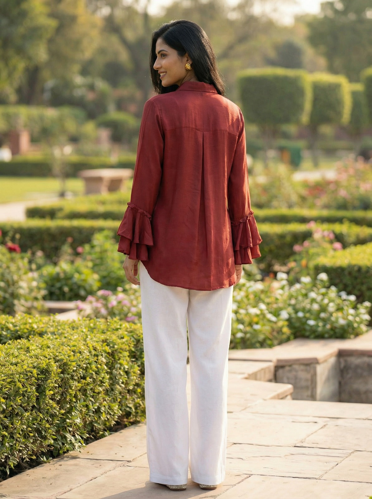 Rust Bell Sleeve Shirt