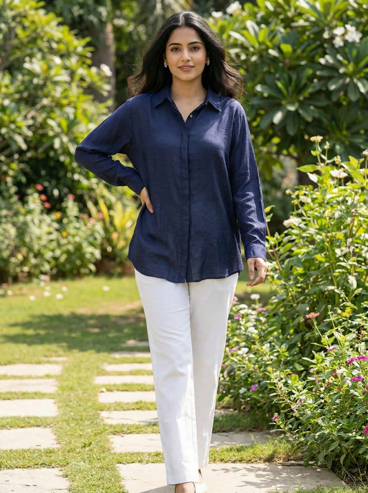 Navy Button-Down Shirt