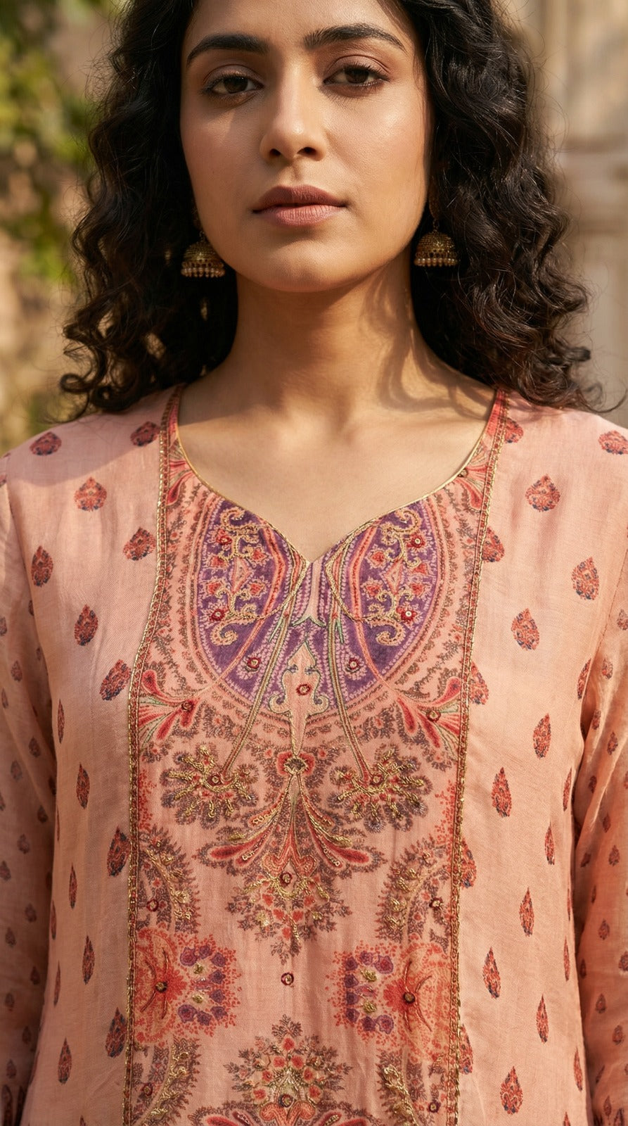 Dusty Rose Contemporary Ethnic Kurta Set