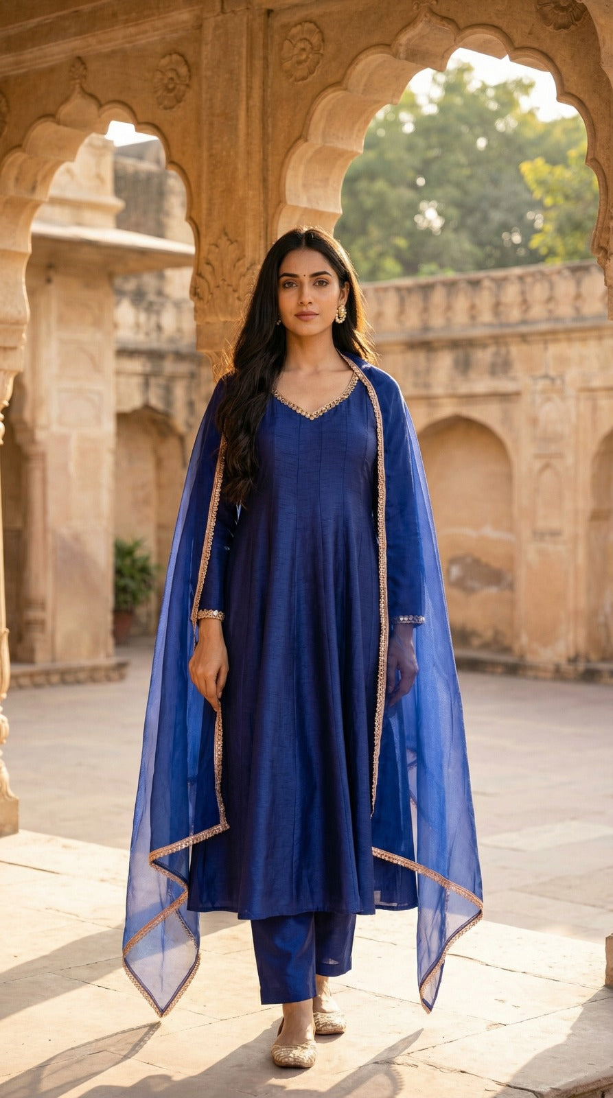 Crafted From Dolla Silk Anarkali Kurta Set