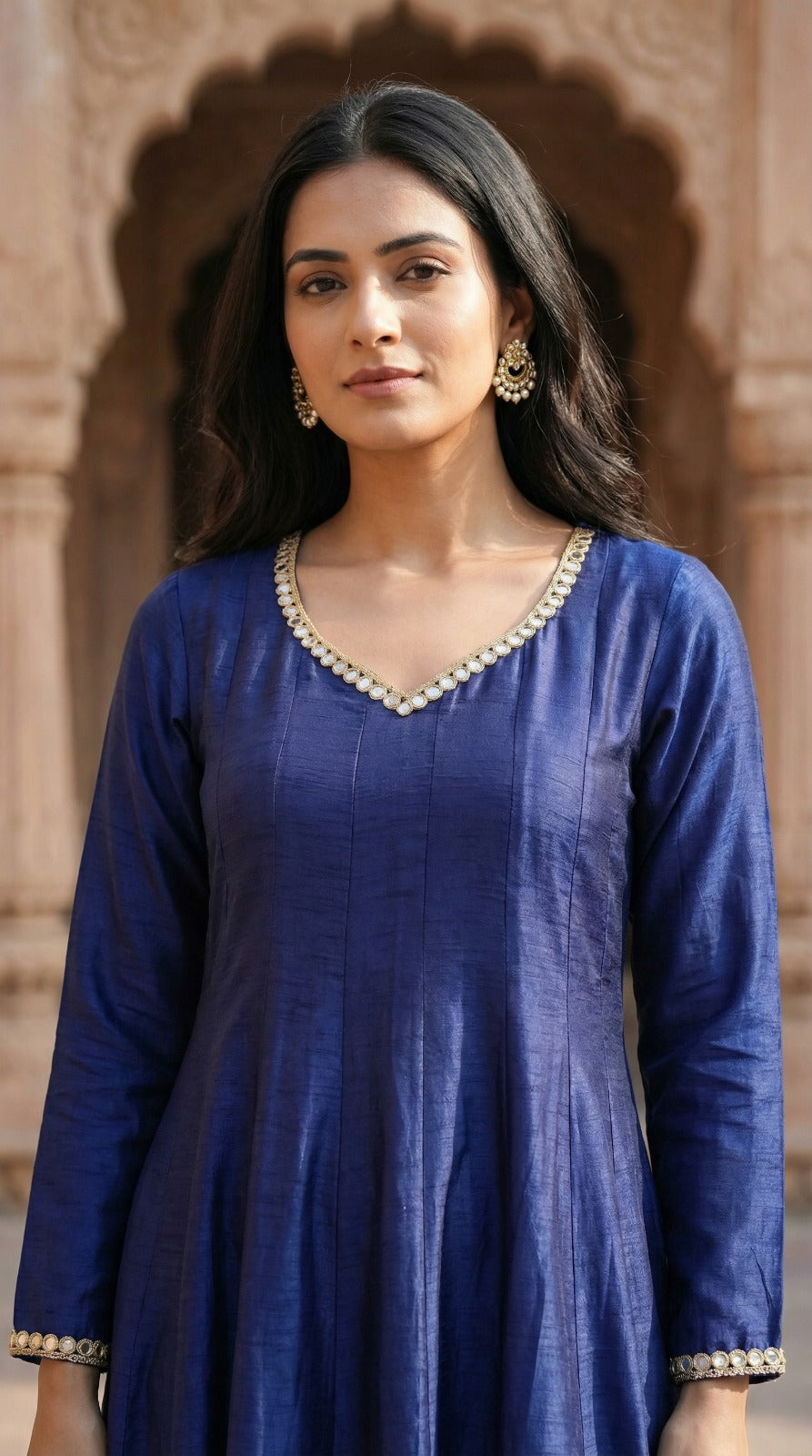 Crafted From Dolla Silk Anarkali Kurta Set