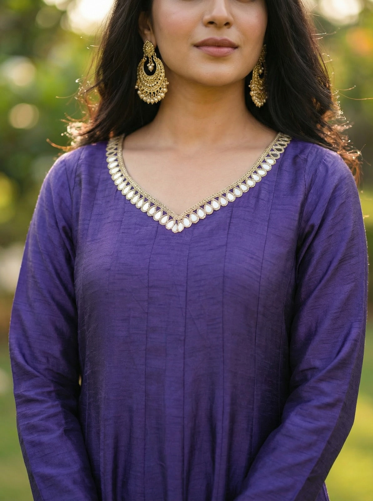 Crafted From Dolla Silk Anarkali Kurta Set Purple