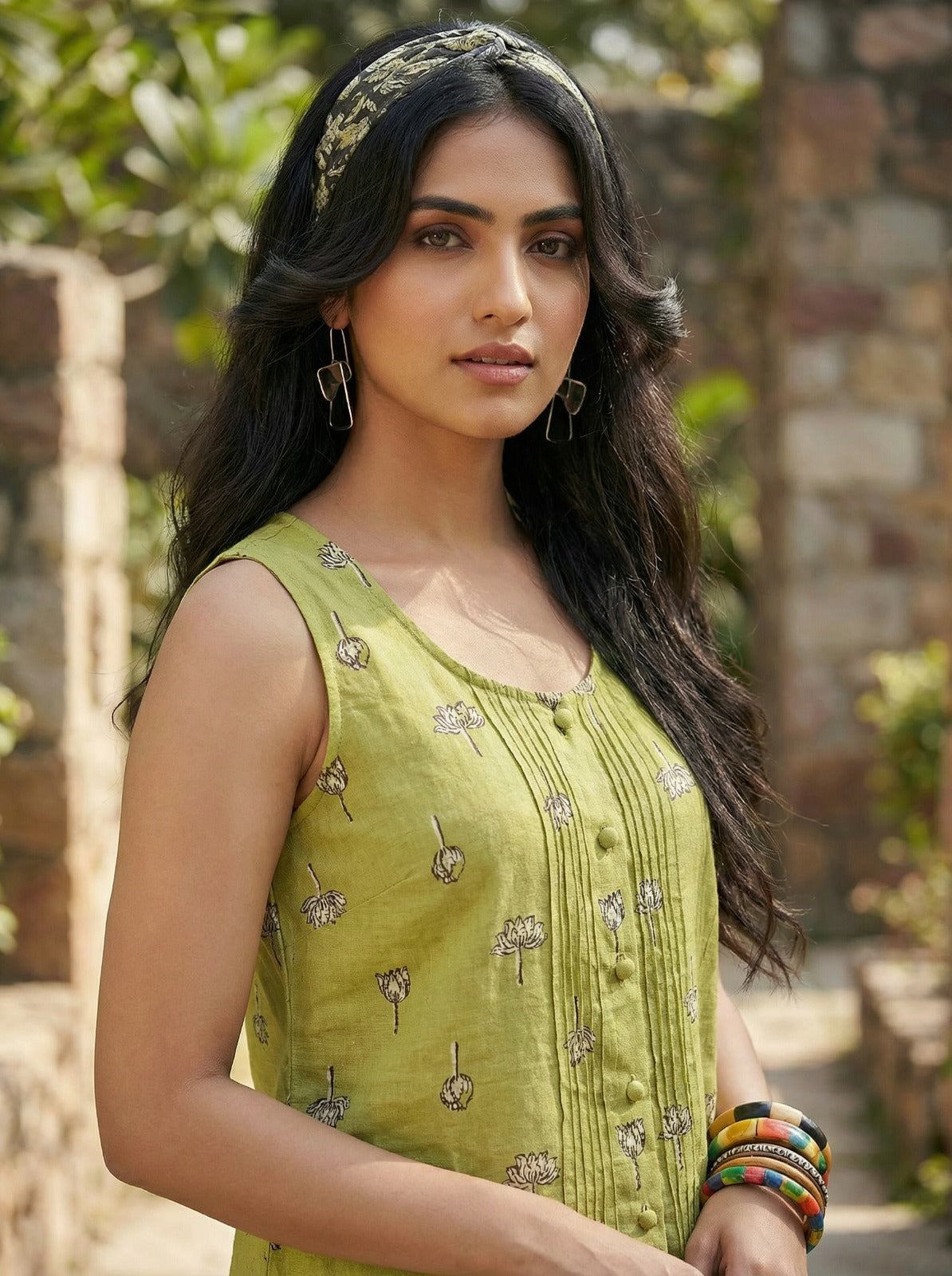 Pure Linen Top - Lime Green