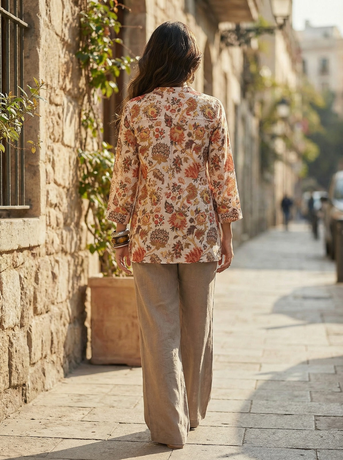Pure Linen Top - Soft Peach