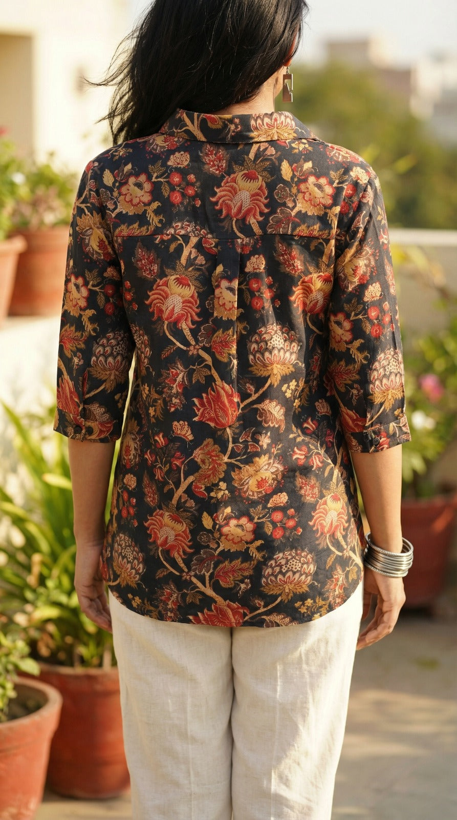 Pure Linen Shirt - Navy Blue