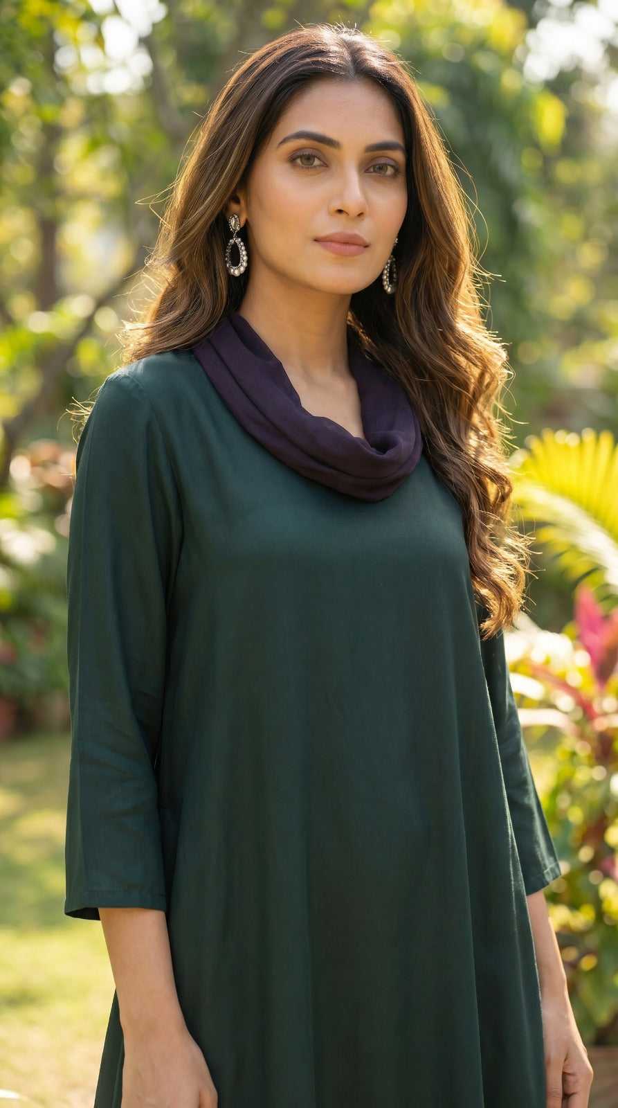 Cowl Neck Co-ord Set - Green