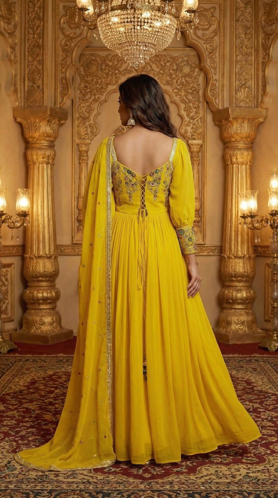 Sunshine Bloom Yellow Anarkali Set
