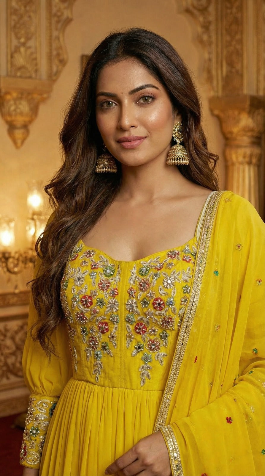 Sunshine Bloom Yellow Anarkali Set