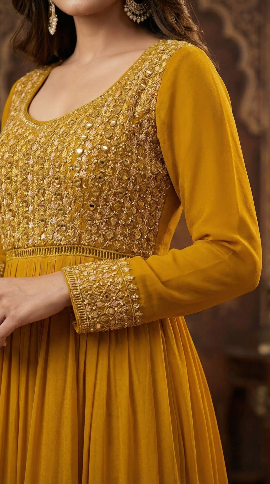 Royal Mustard Festive Anarkali Set