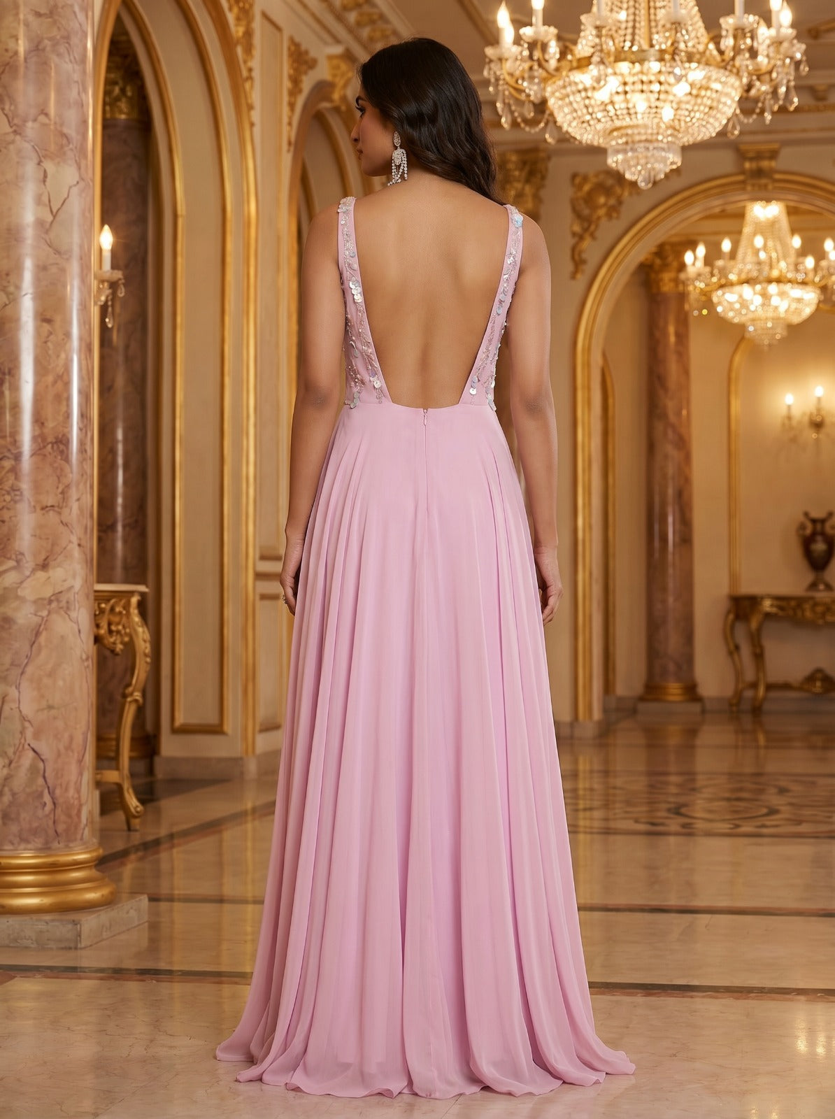 Rose Mist Embroidered Gown