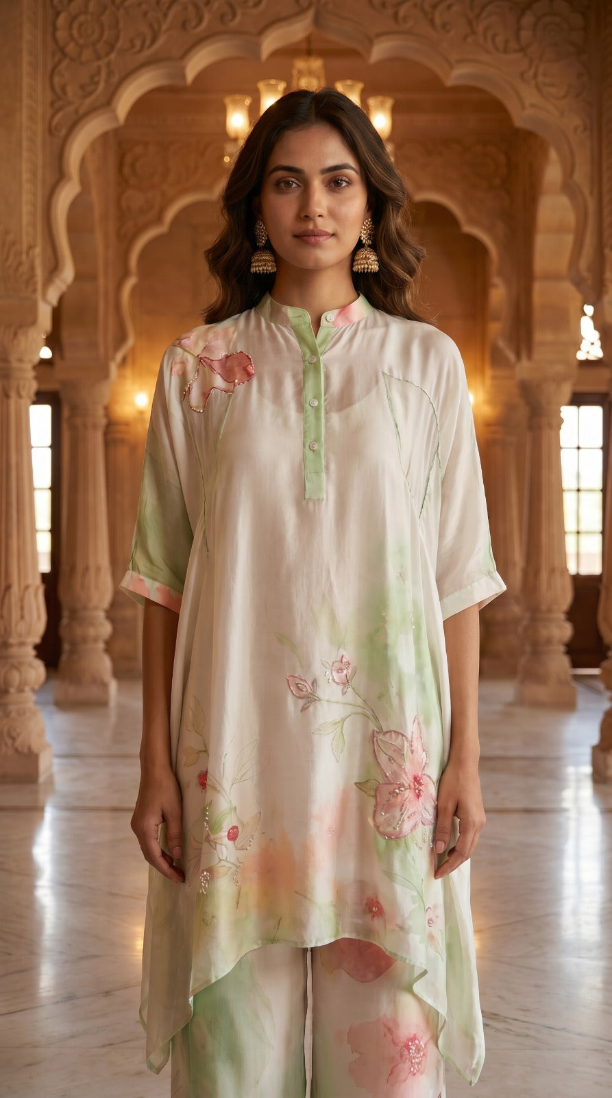 Blush Meadow Premium Crepe Silk Co-ord Set