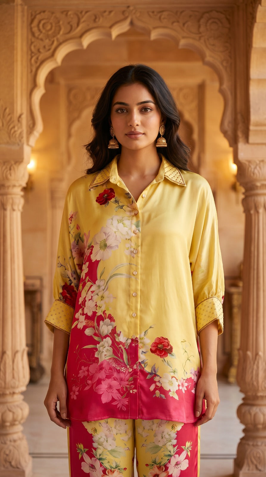 Sunlit Bloom Crepe Silk Co-ord Set