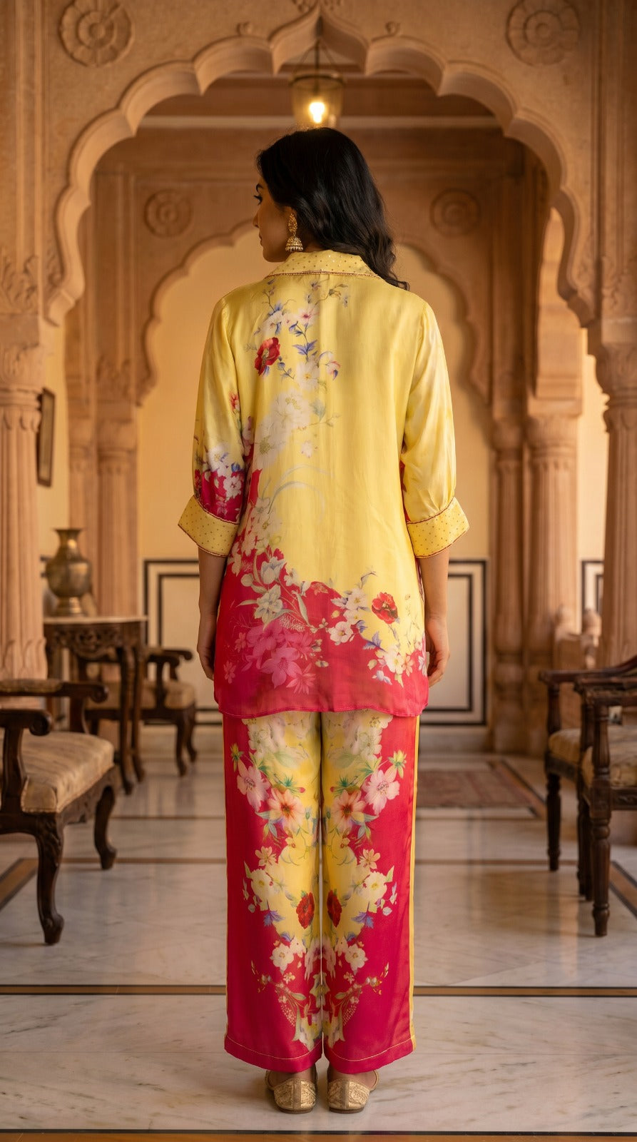 Sunlit Bloom Crepe Silk Co-ord Set